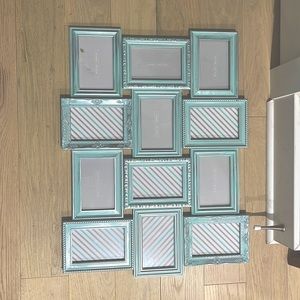🛑SOLD. Better Living Multiple Photo Frame. Green with Silver Accent.🛑
